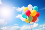 Fototapeta Nowy Jork - Colorful balloons in the blue sky