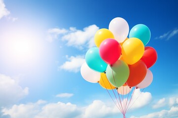 colorful balloons in the blue sky