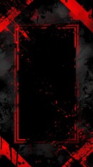 Wall Mural - Black background with red grunge borders