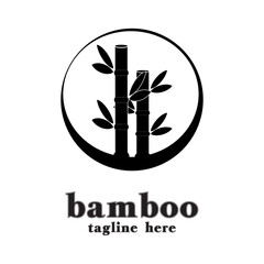 natural and simple bamboo logo template