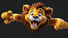 A Cartoon Character Lion With Happy Face Funny Happy And Cute Lion Laughing 