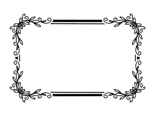 Wall Mural - Frame Flower Sketch Line Art