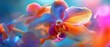 Chromatic Blossom: Orchid petals reveal a spectrum of hues in extreme macro, from icy blues to fiery oranges, creating a chromatic masterpiece.