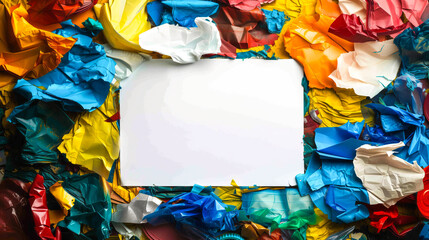 Canvas Print - Vibrant background showcasing old broken plastic waste