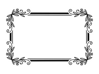 Wall Mural - flower line art frame illustration