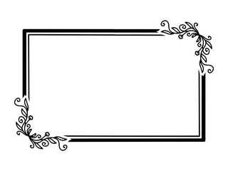 Wall Mural - hand drawn flower frame line art