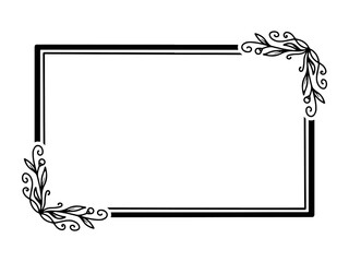 Wall Mural - flowers frame line art illustration