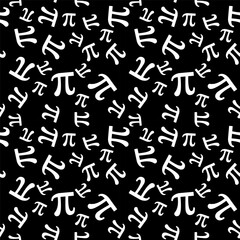 Sticker - Pi Sign vector dark concept seamless pattern or background