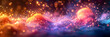 Abstract illustration of the cosmos on the theme of the origin of life in the universe with stars,
magic colored space galaxy nebula. Starry night fascinating universe, banner made with 
