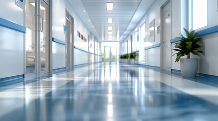 Wall Mural - Blurred interior of hospital - abstract medical background