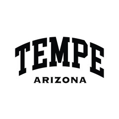 Tempe text effect vector. Editable college t-shirt design printable text effect vector	