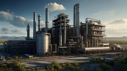 Poster - Future industrial factory plant and energy industry