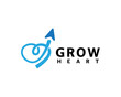 © syafart - love heart line art with arrow up grow logo symbol design template illustration inspiration