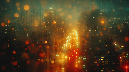 Sticker - City Lights Bokeh: Vibrant and Dynamic Urban Atmosphere with Soft Light Dots
