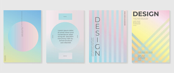 Wall Mural - abstract fluid gradient background vector. minimalist style cover template with geometric shapes, co