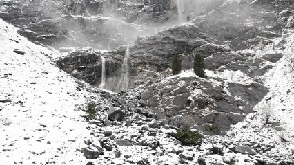 Poster - Flying towards the highest waterfalls of Italy. face to face with Serio's waterfalls