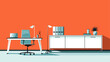 © J.V.G. Ransika - Abstract sleek and stylish office furniture. simple Vector art