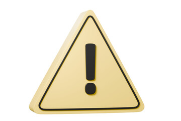 Wall Mural - 3d yellow triangle warning symbol icon. on isolated blue background. error alert safety concept. att