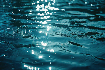 Poster - Sunlight reflecting on the surface of the water. A slide background for showcasing the importance of water. Background image. Created with Generative AI technology.