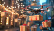 drone delivering gift
