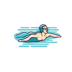 Canvas Print - Swimmer line icon. Swimming. pool. swimmer vector illustration