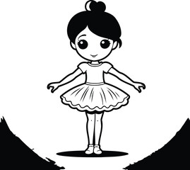 Wall Mural - Cute little ballerina in a tutu. Vector illustration