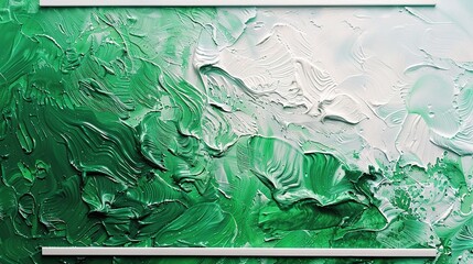 Green abstract texture with white frame, natural background