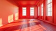 Red room background. Generative AI