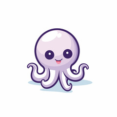 Poster - Cute cartoon octopus. Vector illustration isolated on white background.