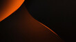空白スペースにオレンジ色の光の線が入った抽象的な濃い灰色の水平方向の広いバナー。未来的な暗い豪華な現代技術の背景。ベクトルの図。