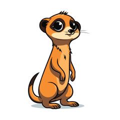 Poster - Cute meerkat cartoon vector illustration isolated on white background.