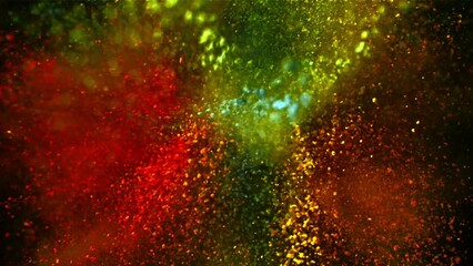 Sticker - Super slow motion explosion of color powder. Filmed on a high-speed camera at 1000 fps. High quality FullHD footage