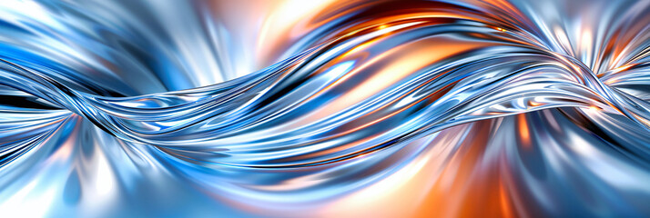Poster - Dynamic Digital Wave, Abstract Neon Lines and Bright Shapes on a Dark Background, Futuristic Technology Concept