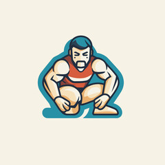 Poster - Vector illustration of a strong man in sportswear. athlete. Bodybuilding concept.