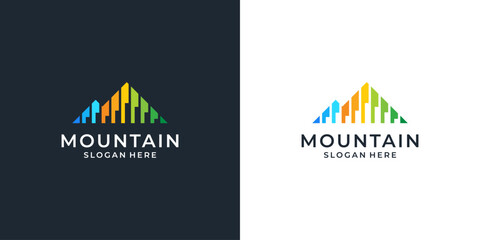 Wall Mural - Abstract colorful mountain logo design vector illustration.