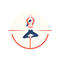 Poster - Woman practicing yoga. Vector illustration in flat style on white background.