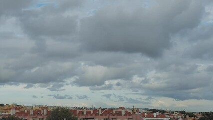 Wall Mural - movement of beautiful clouds in the blue sky, time lapse video. nice nature background for your proj