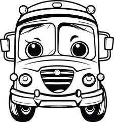 Poster - Cute Cartoon Car Mascot Character. Vector Illustration.