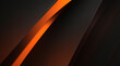 Banner horizontal ancho abstracto geométrico con líneas y formas naranjas y negras. Fondo ancho abstracto horizontal futurista brillante deportivo moderno coloreado.