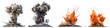 © Piyapa - collection fire explosion and volcanic eruption PNG transparent background