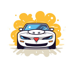 Sticker - Sports car vector illustration. Flat style design. Good for web. print. poster and advertisement.