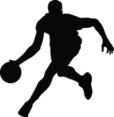 Wall Mural - Basketball player silhouette illustration