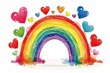 © Leo Rohmann - LGBTQ Pride mob. Rainbow delightful colorful gay marriage diversity Flag. Gradient motley colored sundry LGBT rights parade festival pride pathway diverse gender illustration