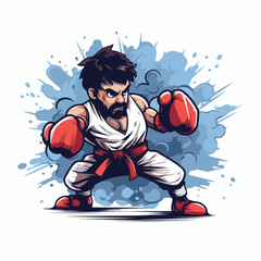 Sticker - Martial arts fighter. Vector illustration of a martial arts fighter.