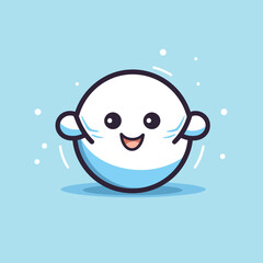 Sticker - Cute cartoon smiling emoticon. Vector illustration. Flat design.