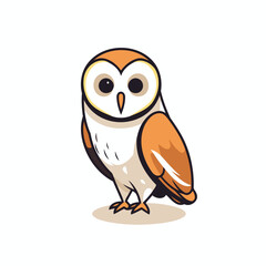 Poster - Cute cartoon owl. Vector illustration isolated on a white background.