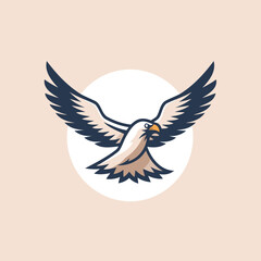 Sticker - Eagle logo template. Vector illustration of a bird with wings.