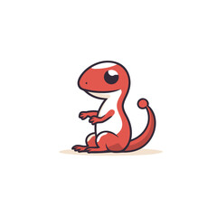 Sticker - Cute cartoon dinosaur. Vector illustration isolated on a white background.