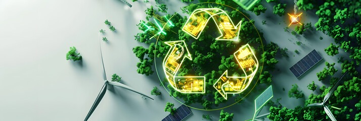 Poster - a conceptual image showcasing the integration of green energy solutions and sustainable power engine