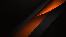Banner Horizontal Ancho Abstracto Negro Con Líneas, Flechas Y ángulos Naranjas Y Grises. Fondo Abstracto Horizontal Futurista Brillante Deportivo Moderno Oscuro. Ilustración De Vector Blanco